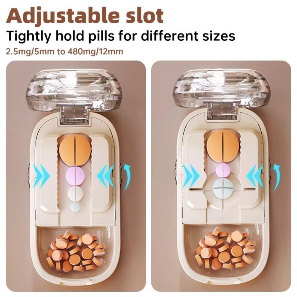 Dustproof 2 in 1 Pill Storage Box Precise Cutting Medicine Divider Case  Small Medicine