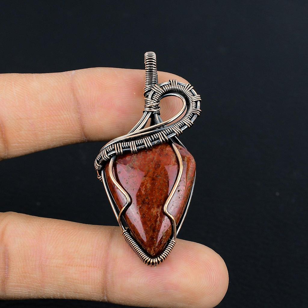 Bloodstone 999 Copper Wire Wrapped Pendant Handmade Gemstone Jewelry, Gifts For Wife Brand New Pendant