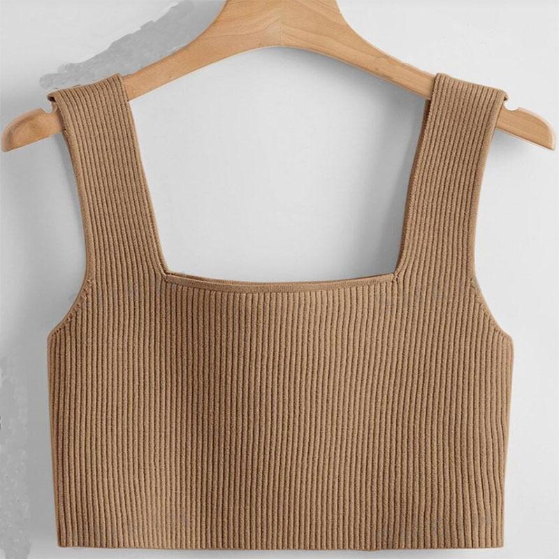 YYFS Blusas y camisas de tirantes sin mangas con estampado de colores sólidos de moda informal de verano y primavera para mujer