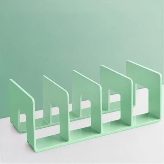 Organisateur de Bureau Boodend Support de Livres avec 4 Compartiments Verticaux Plastique