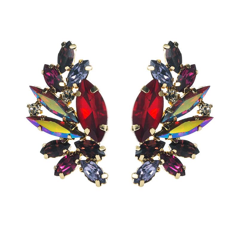 Boucles d'oreilles pendantes simples pour femmes, en alliage d'acier et de titane, acrylique, cristal coloré, ornements géométriques