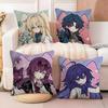 Chibi Honkai Star Rail Cushion Cover Soft Plush Fabric DoubleSided Printed Sofa Cushion Cover for All Seasons Home Decor Gift