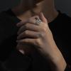 Little Wolf Head Ring Men's Trendy Ins Retro Single Index Finger Domineering Trendy Men's Open Ring