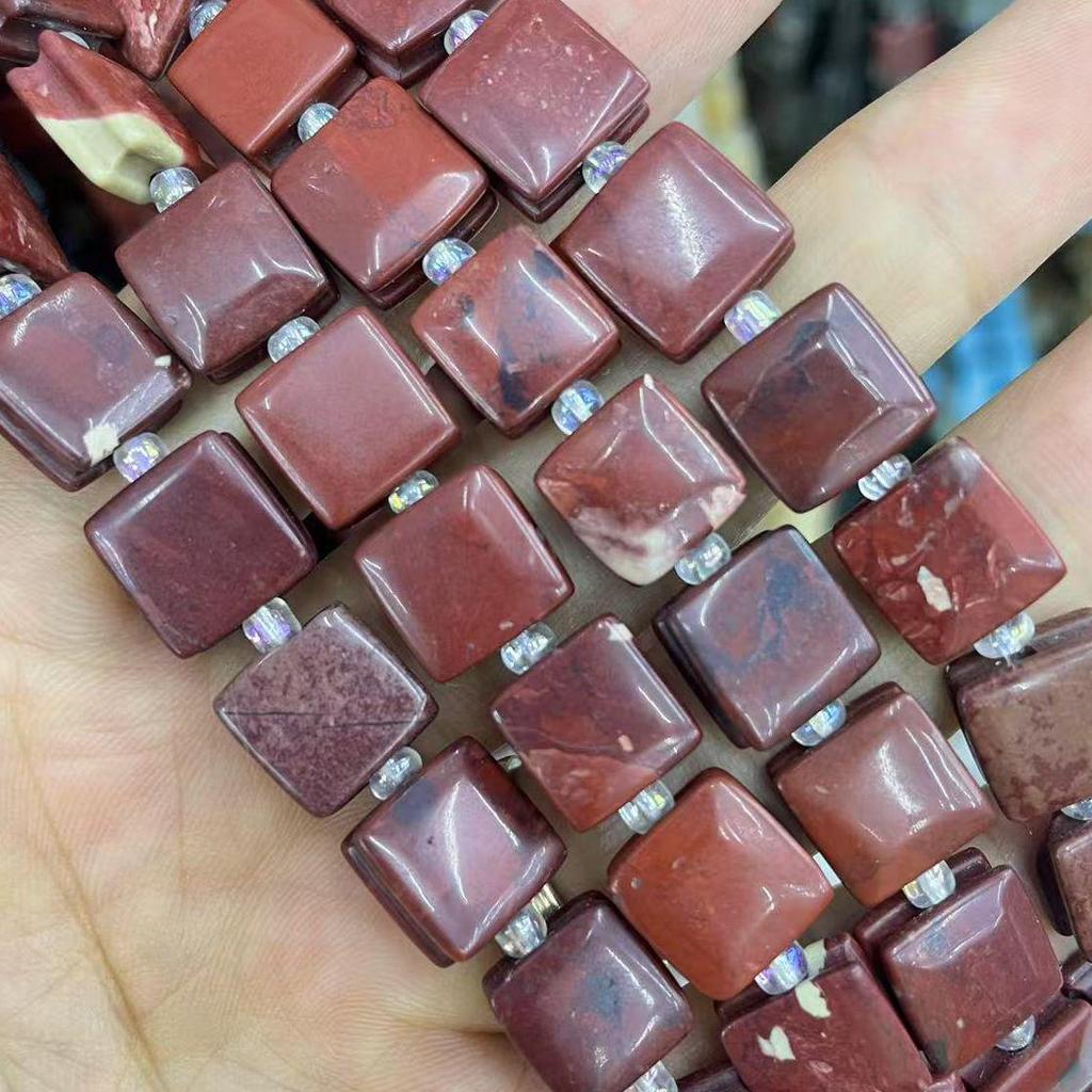 Naturstein Achat Kristall gerillte quadratische Schmuck-DIY-Accessoires, 10x10 unregelmäßige Stücke