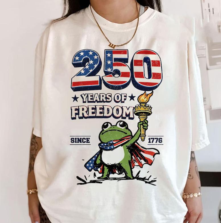 250 Years of Freedom America 250th Anniversary Shirt 1776–2026 Frog Tee BL2.1258 Unisex T-Shirt XXXXL
