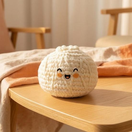 Yousheng Cartoon Bun Footbag, Handmade Crochet Juggling Balls, Soft Stress Relief Toy for Kids Adults, Party Game