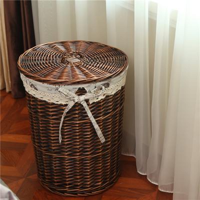 Wicker Laundry Basket Dirty Clothes Hamper Home Use Clothing Storage Basket Covered Wicker Basket for Hot Pot Restaurant