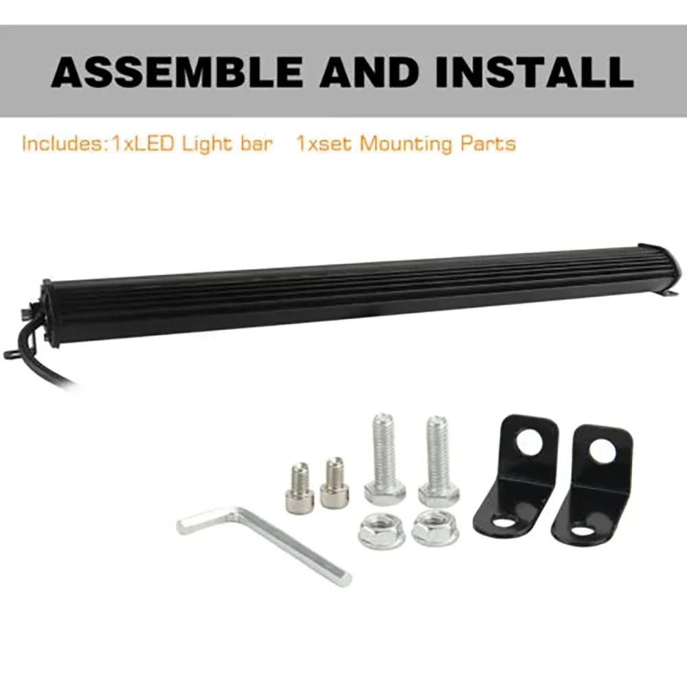 20Inch Spot Flood Beam LED Work Light Bar 1200W High Power Driving Lamp With Mounting Brackets