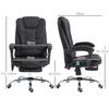 Office Chair with Massage Function, Ergonomic Desk Chair with Reclining & Heat Function, Height-Adjustable, Black