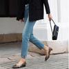 Square Toe Block Heel Mary Jane Slip-On Shoes with Buckle