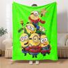 1Pc Christmas Minions Grinch Blanket Soft Throw Blanket For Home Bedroom Bed Sofa Travel Office Solid Christmas Blanket