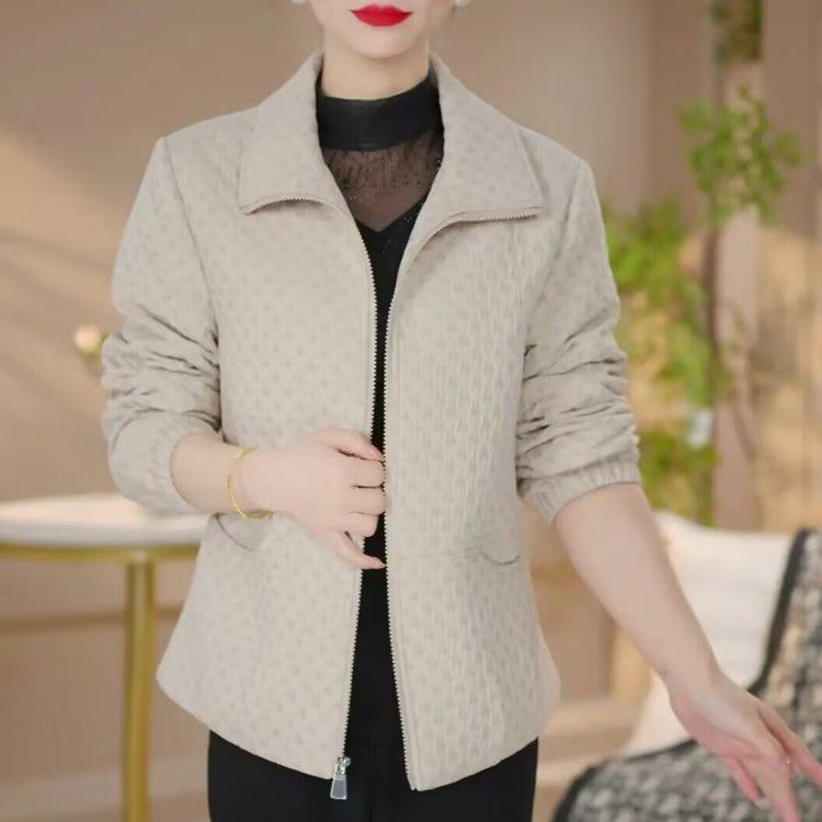 

2026 Chinese Style Petite Women s Spring Jacket for Middle-Aged Mothers – Age-Reducing Cardigan Top for Spring and Autumn 2XL брудно-білий