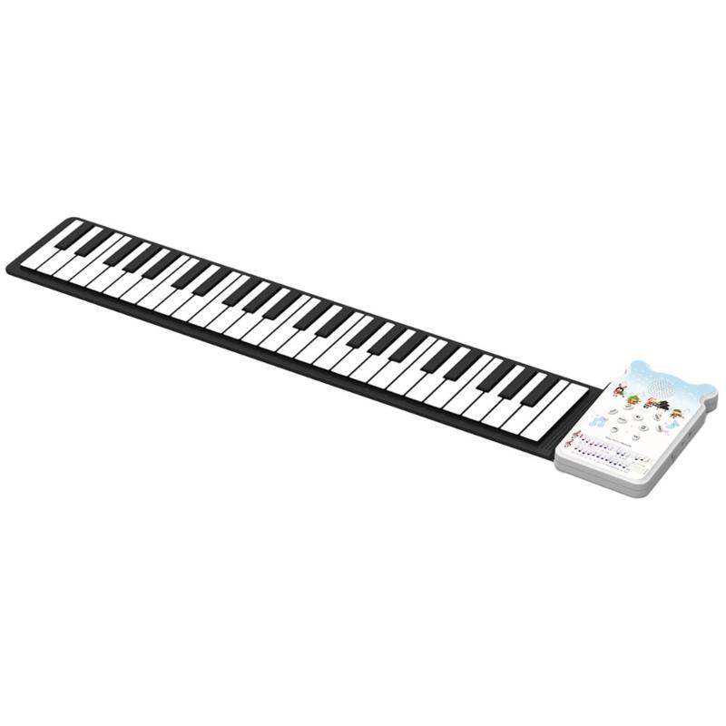 Roll Up Piano, 49 Key Multifunctional Electronic Piano Keyboard Foldable Hand Roll Out Piano, Educational Soft Keyboard