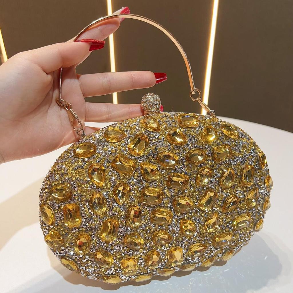 Pochette da sera con strass: Portafoglio Formale Retro Europeo Americano per Donna, da portare a spalla singola e a tracolla.