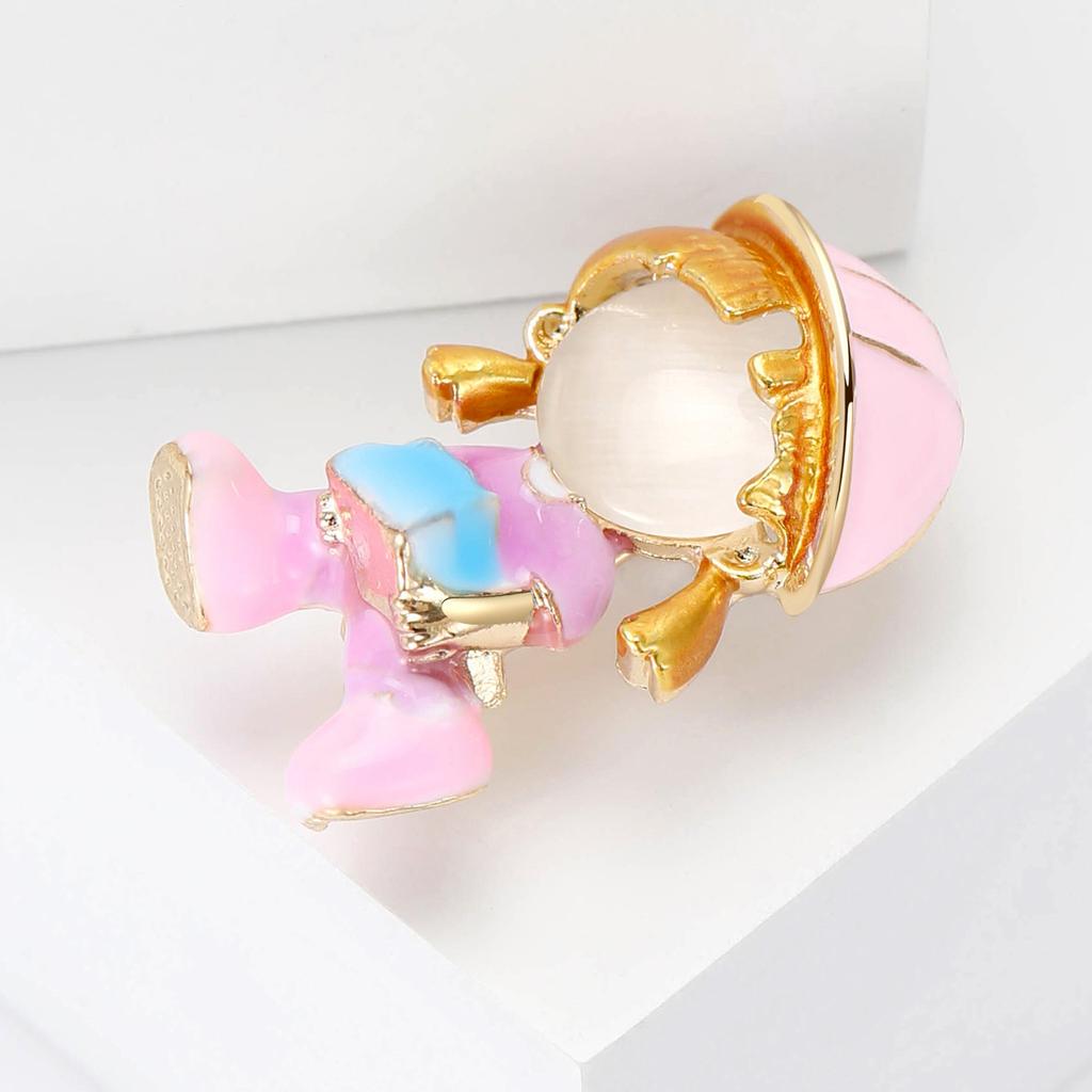 Fashion Brick-Moving Little Girl Brooch Niche High-End Women'S Dress Suit Jewelry Corsage Matching