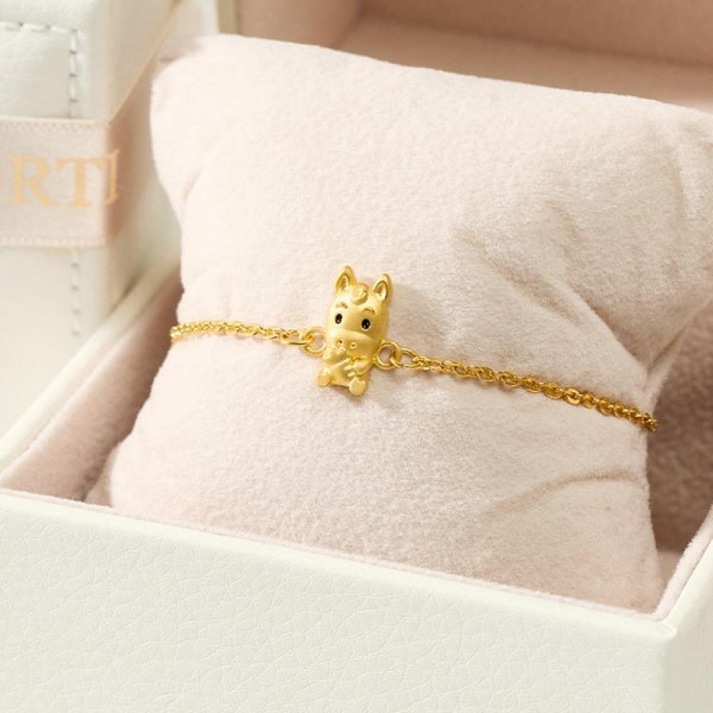 Porti 24k Gold 1.875g Horse Carrot Chain Bracelet