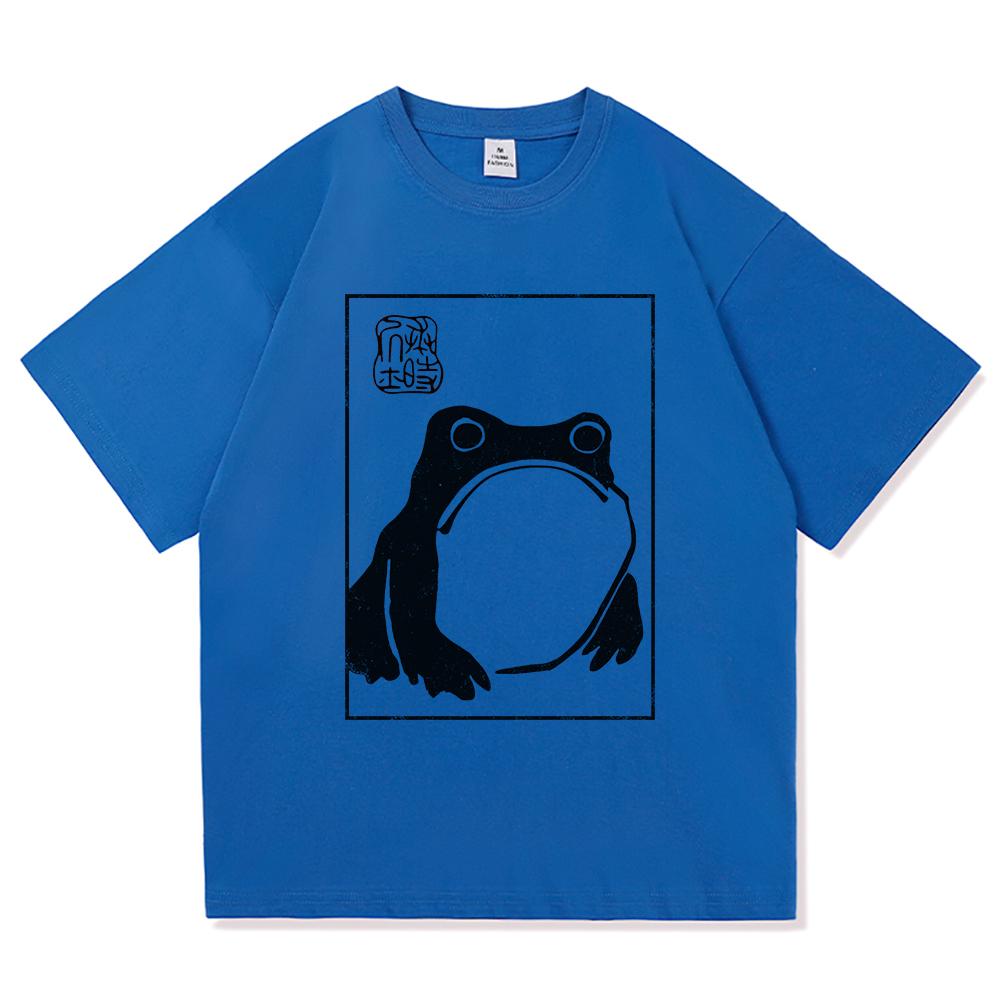 Vintage Unimpressed Frog T Shirt Fashion Men/Women Aesthetic Funny Japanese Anime T-Shirt High Quality Casual Cotton Tees Shirts