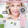 Facial Cleansing Brush - Advanced Cleaning Technology & 3 Brush Heads - USB Rechargeable Electric Rotating Facial (Pink)
