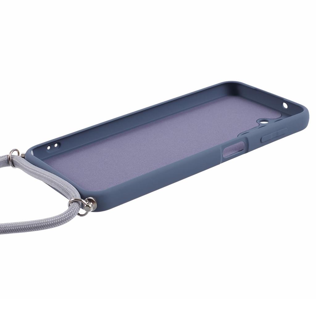 For Samsung Galaxy A34 5G Case Fiber Lining TPU Phone Cover with Long Lanyard