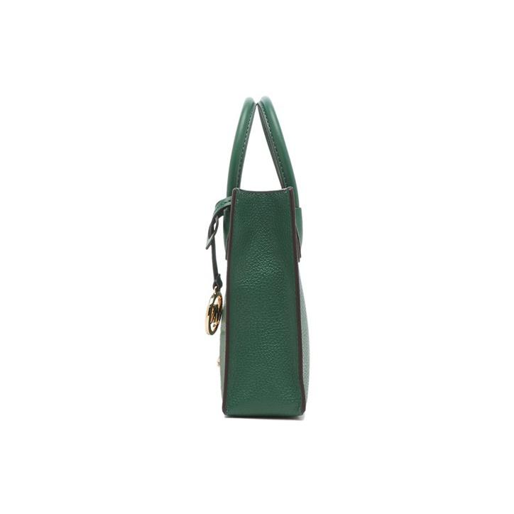 Michael Kors MK Mercer Solid Commuter French Logo Pendant Pebble Leather Accordion Bag Women Handbags Green 35S1GM9T0L-JEWEL-GREEN