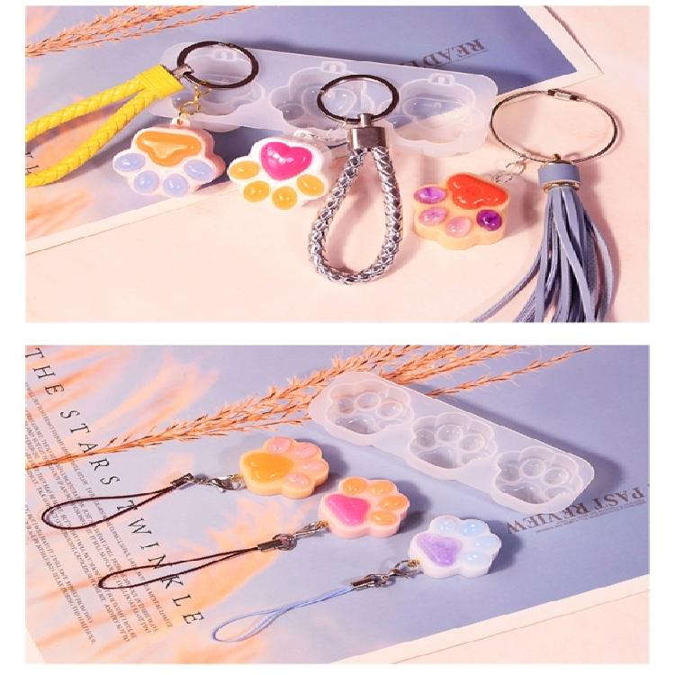 Cat Paw Silicone Mold Pendant Epoxy Resin Casting Mould Keychain Jewelry Making