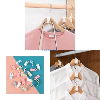 10Pcs Clothes Hanger Connector Hooks Cascading Coat Hanger Buckles Extender Clips Space Saving Closet Storage D57B
