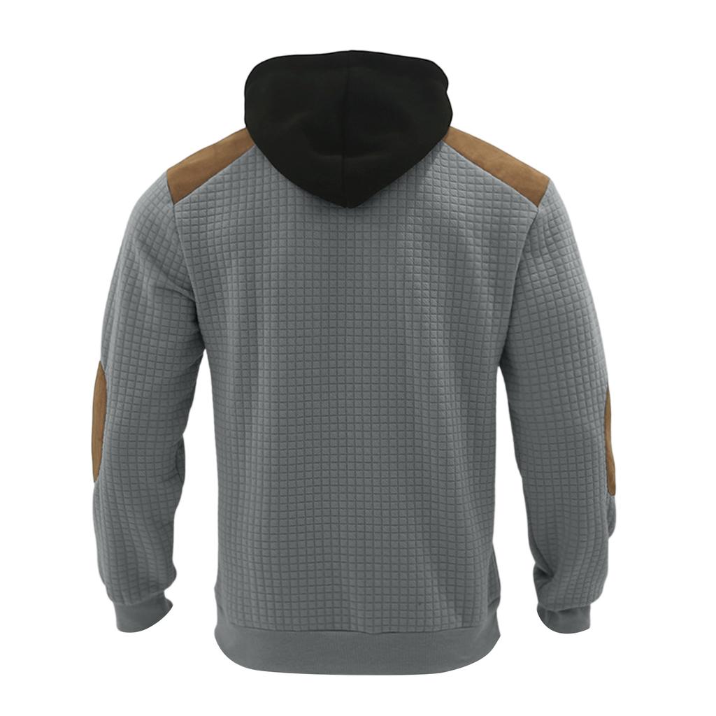 Men's Hooded Sweatshirt, Contrasting Color Sweatshirt, Sports   Casual Jacket