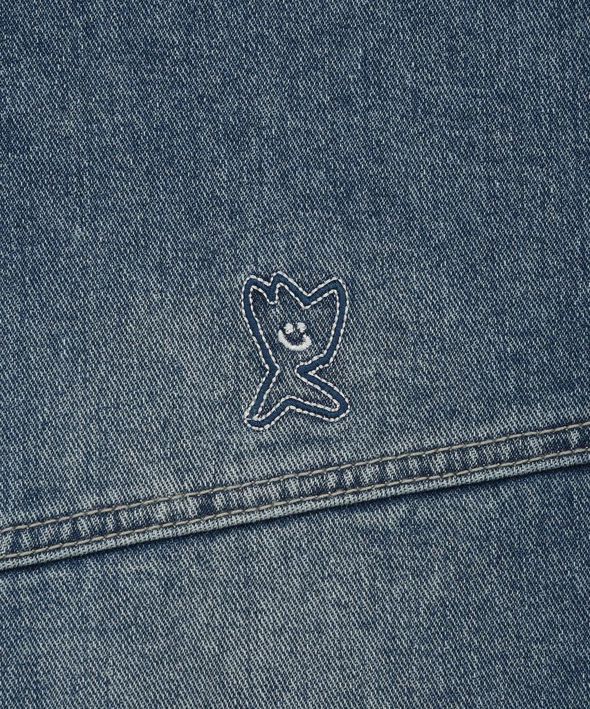 Wacky Willy Graphic Denim Hooded Jumper Blue
