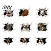 Car Body Sticker Funny Stickers Realistic Exquisite Pattern Simulation Pet Crack Design 3D Trim Effect Decorate Eye-catching Cute Window for