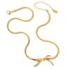Vintage Bow Does Not Fade In Summer Titanium Steel Gold Premium Necklace