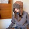 Lamb Wool Ear Protector Hat Cute Lei Feng Hat Warm Flying Hat Quarter Girl Korean New Thickened Ear Protector Hat