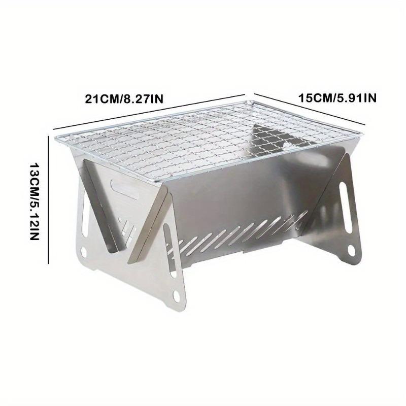 Durable Stainless Steel Charcoal Stove – Portable Folding BBQ Grill, Perfect for Camping & Outdoor Picnics