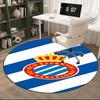 Real Sociedad Crest Design Round Rug for Livingroom,Bedroom, Palyroom, Chair Rug, Area rug, Circle Carpet, Large Size Fan Christmas gift