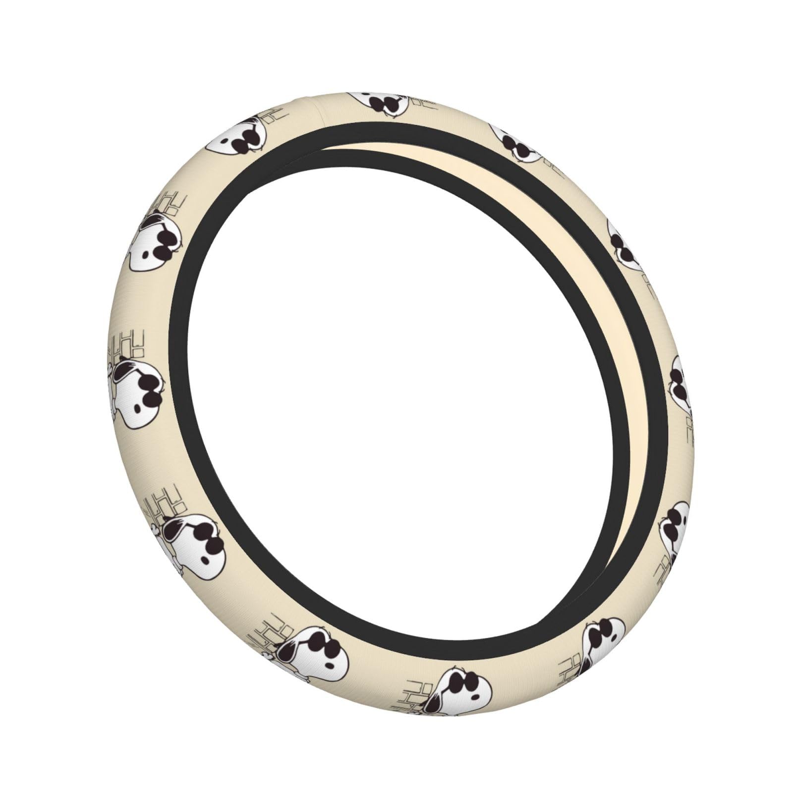 

Snoopy Steering Wheel Cover for Cars, Stylish, Anti-Slip, Stain Prevention, Comfortable to the Touch, Free Size чёрный