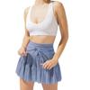 Solid Color High Waisted Lace up Skirt Women's Pure Color High Waist Shoelace Skirt