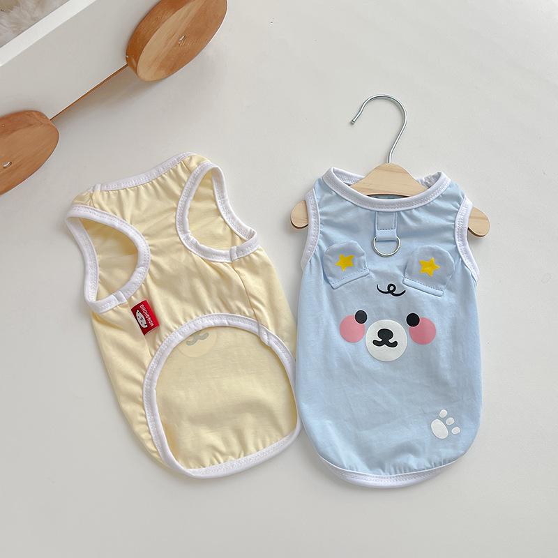 Star Bear Vest Dog Clothes: Leash-Compatible, Spring/Autumn Style for Medium/Large Breeds like Shiba Inu and Corgi - Indoor/Outdoor Use