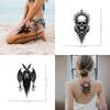 3pcs Temporary Tattoo Waterproof Long-lasting Body Stickers Skull With Frame Pocket Watch With Roses Skull With Roses For Men