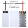 DIY 40x18650 Power Storage Box, DIY Power Case Box with LED Lights Case Support PD Charging/Wireless Charging Functions