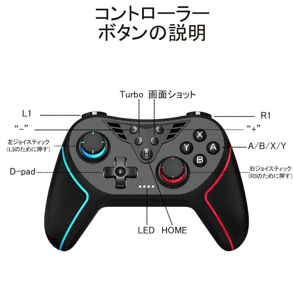 QISI Kontroller med Hall Bakre OLED-modell Trådløs Bluetooth og Gyrosensor Switch2/Switch Effekt, Knapper, Kompatibel, Tilkobling, Vibrasjon,