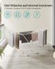 SONGMICS Clothes Drying Rack, Metal Laundry Drying Rack, Foldable, Space-Saving, Free-Standing Airer, with 2 Gullwings, Indoor Outdoor Use