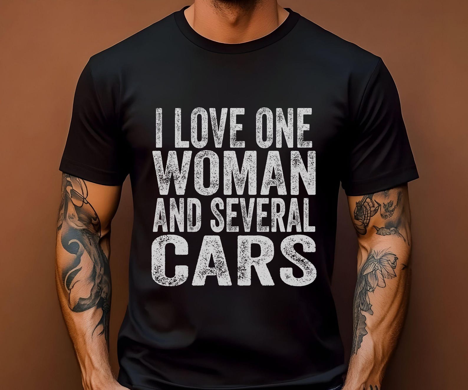 I Love One Woman and Several Cars | Funny Mechanic Shirt | Car Guy Husband Gift | Funny Auto Mechanic Tee | Car Guy Apparel | garage life L