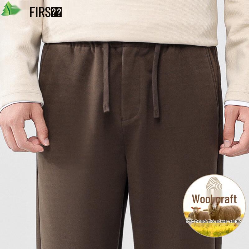 

FIRS Men s Wool Blend Straight Leg Casual Trousers XL
