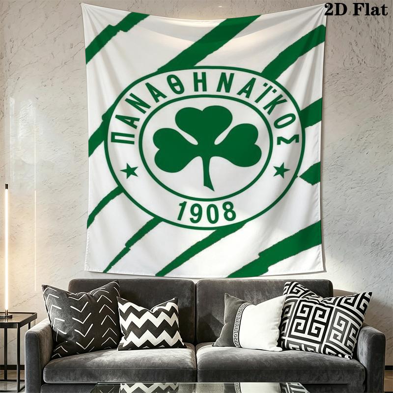 Panathinaikos Football Wall Tapestry Aesthetic Wall Hanging Printed Fabric Blanket Decorative Tapestries for Bedroom Living Room Home Decor
