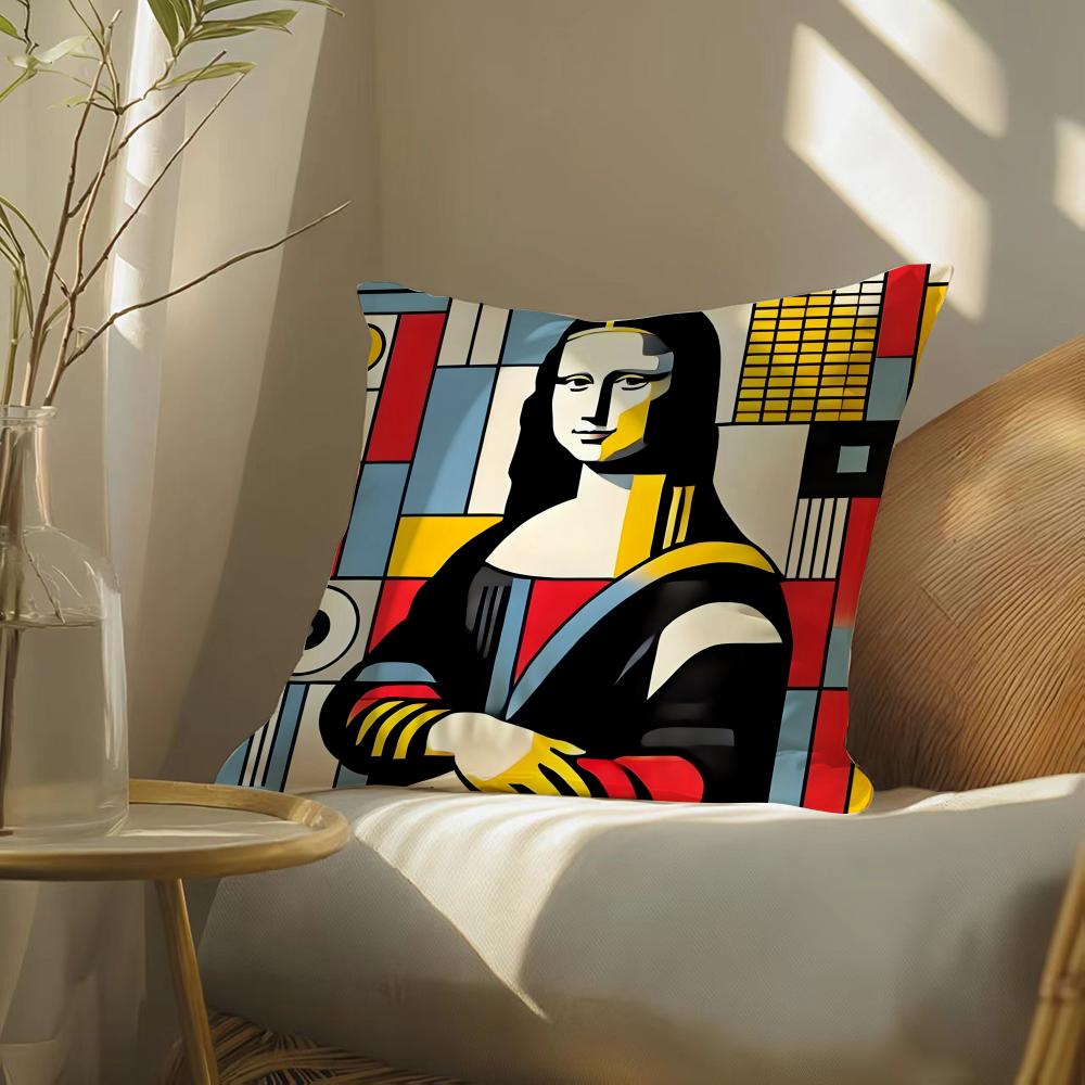 Abstract Painting P-Piet Mondrian Art Pillow Case Pattern Printed Pillowcase For Living Room Sofa Cushion Cover & Bedroom Decor