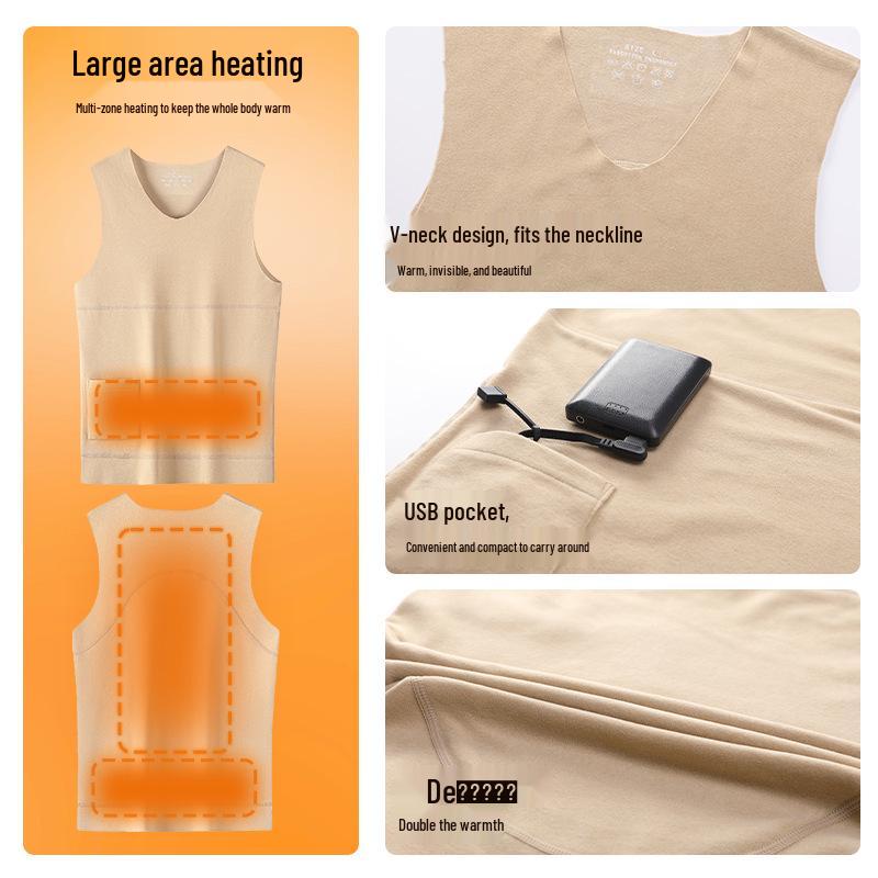 Cozy Seamless Velvet Heated Vest - Unisex Winter Base Layer with Fleece Lining and Free Shipping