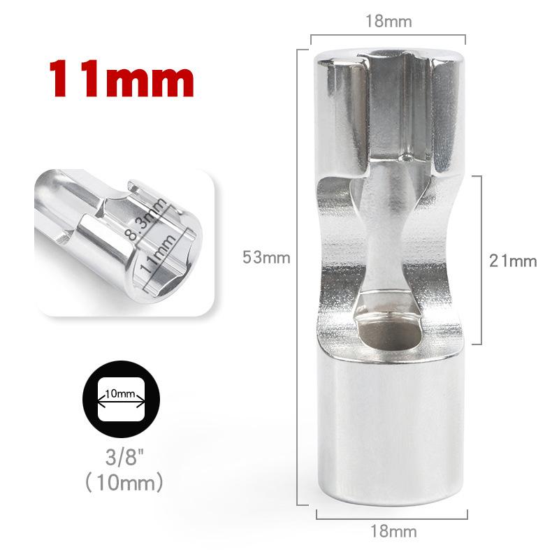 Diesel Injector Fuel Line Socket Wrench 10Mm-19Mm Open Oil Pipe Removal Sleeve Union Nut Socket Adapter Hand Tool