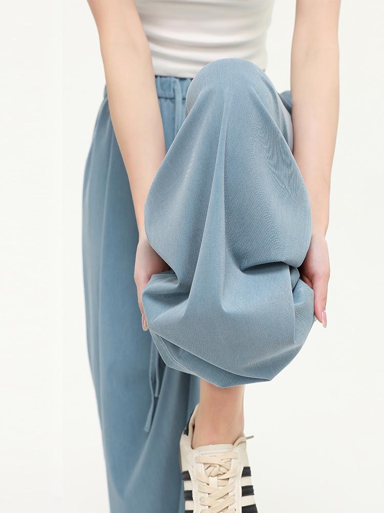 Women's Tencel Blue Wide-Leg Jeans - Summer 2026 Collection, Loose, Slimming, and Drape Fit