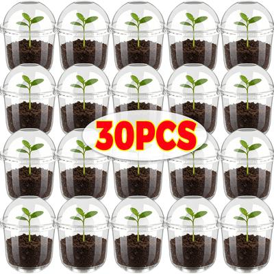 Plastic Nursery Pots Seed Planter Pots Nursery Growing Cups with Breathable Lid Indoor Garden Greenhouse Seed Starter Container