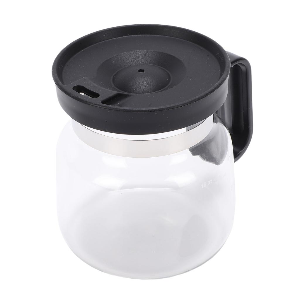 16 Oz Coffee Pot Mug Clear Borosilicate Glass Coffee Pot Tea Cup Mug with Silicone Spill Proof Lid Comfortable Handle for Teas Chocolate