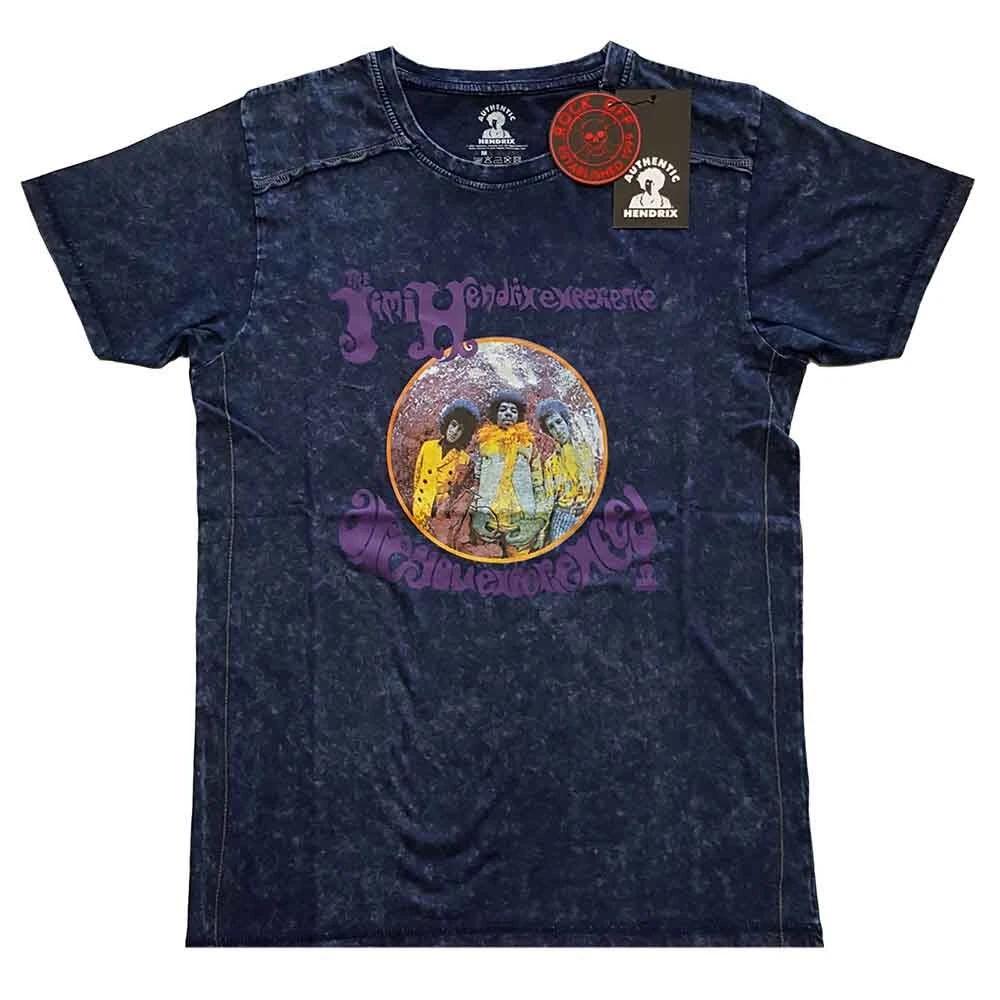 Jimi Hendrix T Shirt Experienced Logo Official Mens Navy Blue Snow Wash XL S